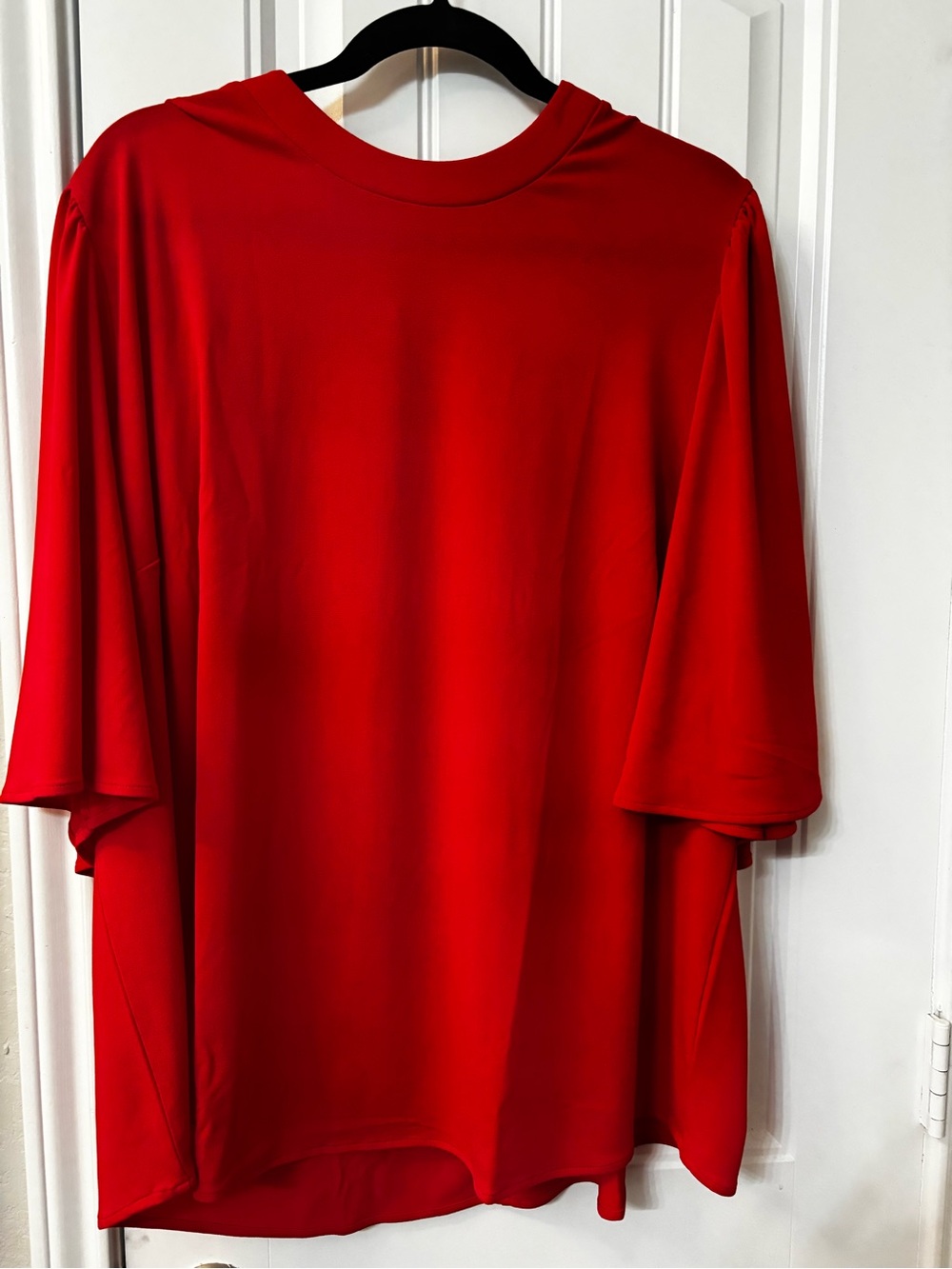 Universal Standard Red Women's Flowing Short-Sleeve Blouse